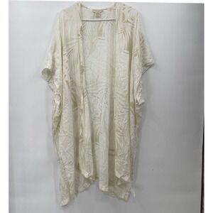 Cynthia Rowley Kimono One Size Beige Palm Leaf Print Cover Up Lightweight‎